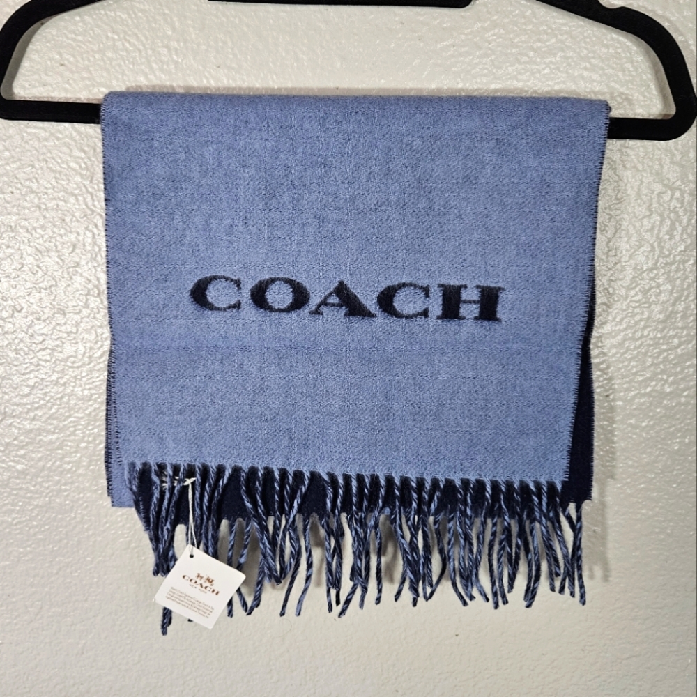 Coach Wool Cashmere Woven Scarf